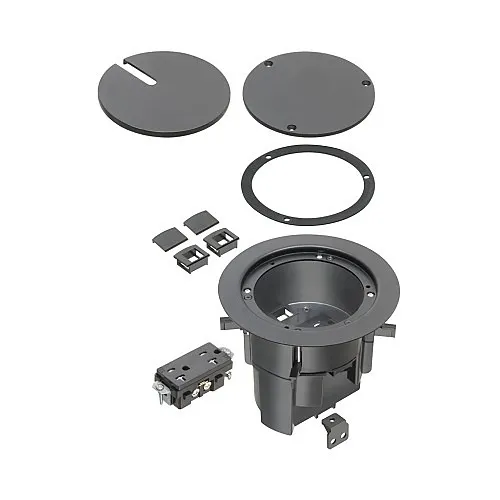 Arlington FLBR5420BL IN BOX Floor Box Kit with Recessed Wiring Device, Black