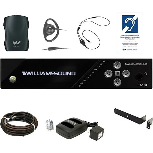 Williams AV FM 557 PRO FM+ Large-Area Assistive Listening System with Rack Panel Kit for both FM and Wi-Fi Transmission 4 Receivers