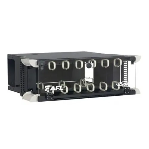 AFL XFM-4U-B-0 XFM 4RU Rack Mount Patch Panel Enclosure, 12 Adapters 118-Port, Aluminum, Black