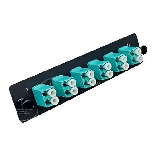 Wavenet FM12LCOM3 12-Port LC 12-Fiber Adapter Panel, Duplex, Multimode OM3, Aqua