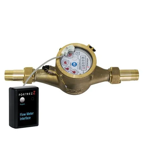 Fortrezz FMI-NLC-075-R10P 3/4" Z-Wave LF Brass Flow Meter