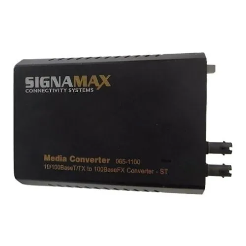 Signamax FO-065-1100 10/100BASET/TX to 100BASEFX Media Converter