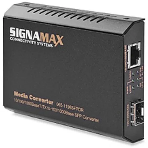 Signamax 065-1196SFPDR 10/100/1000BaseT/TX to Dual-Rate 100Base or 1000Base SFP Media Converter