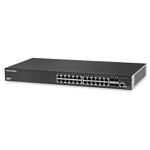 Signamax SC30020 C-300 24-Port Gigabit PoE+ Full Power Managed Switch, Uplink SFP Ports