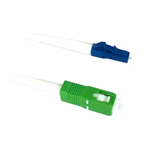 FiberFox LCU-OM3-09-10 SC Splice-on Connectors, 900 um, Aqua Housing/White Boot, 10-Pack