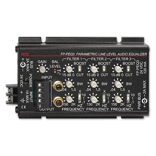 RDL FP-PEQ3 FLAT-PAK Series 1-Channel Band Parametric Equalizer Module, Terminal Blocks and RCA Jacks