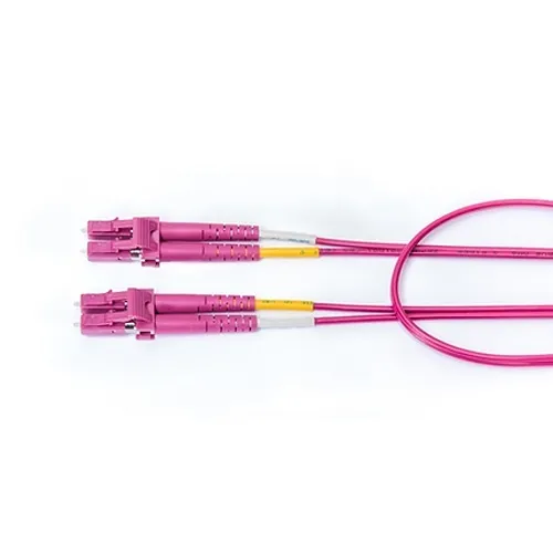 Belden FP4LDLD005M Fiber Optic FX Patch Cable, OM4, LC Duplex to LC Duplex, OFNR, 16.4' (5m), Erika Violet Jacket