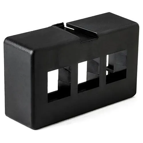 HellermannTyton FPFURN3-BLK Modular Furniture Faceplate Port, PVC, Black, 1-Pack