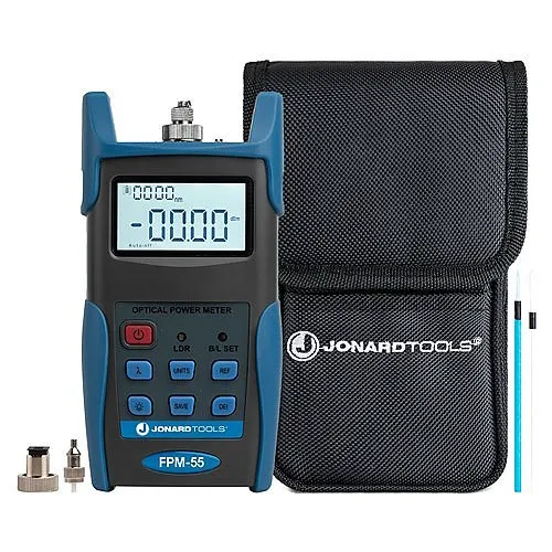 Jonard Tools FPM-55 Fiber Optic Power Meter with Data Storage (-50 to +26 dBm) and FC/SC/LC Adapters