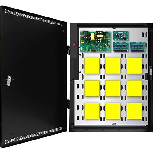 LifeSafety Power FPO150-B1002D8E6P Paxton FlexPower PCLASS Unified Access Control Power Supply, 150W, 12 and 24VDC, Multi-Door, 16 AUX Outputs, in 30"H 23"W 6.5"D Enclosure