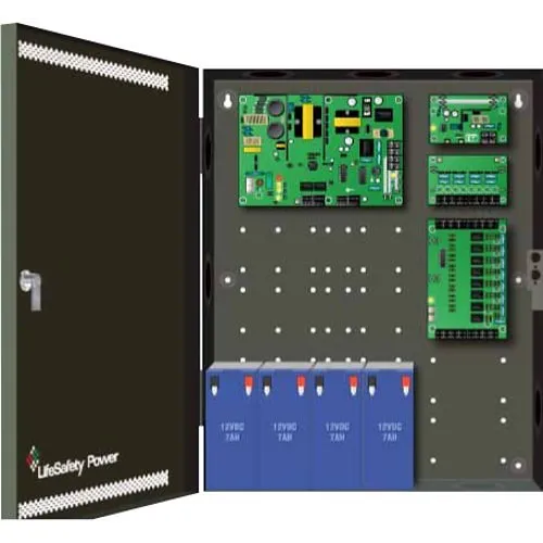 LifeSafety Power FPO150-B100C8D8E2 8-Door, 8-Lock Access Control Power System, Standard, Fused, 12Aere 12 Volt DC/6Aere 24 Volt DC, 150 Watt, to 18 Volt DC,