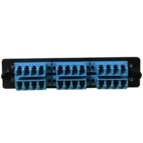 Lynn Electronics FPP-AD-LUQ-06 LGX Adapter Plate, 6-Quad, LC/UPC Singlemode, 24-Fiber, Blue
