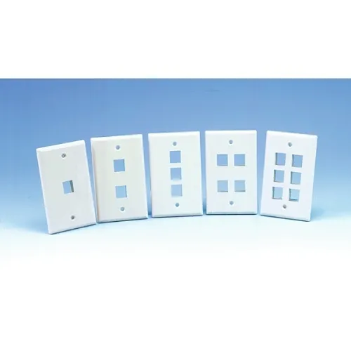 HellermannTyton FPQUAD-I 4-Port Standard Single Gang Faceplate, Ivory