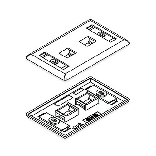 OCC FPSK0212 Single gang commercial faceplate, KMJ, 2-port, Bright White