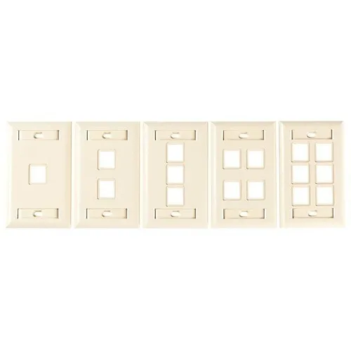 OCC FPSR0200 2-Port Single-Gang Commercial Faceplate, Recessed UMJ, Ivory