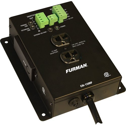 Furman CN-15MP Contractor Series SmartSequencing MiniPort with Extreme Voltage Shutdown, 15A 120V, Outlets