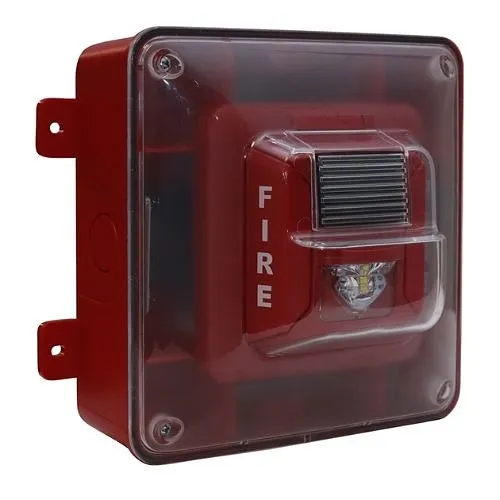 Secutron FS-400-RR-WP Weather Protected Wall Mount Strobe with Device and Enclosure, Red