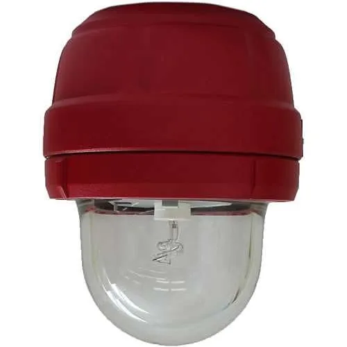 Potter FSEX-CPG-HI Explosion-Proof Strobe, 16-33V DC, 1.9A, Red Housing, Clear Lens