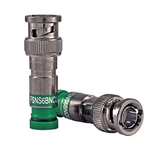 West Penn FSNS6BNCU-25 RG6 75-Ohm Universal Compression BNC Connector, 25-Pack