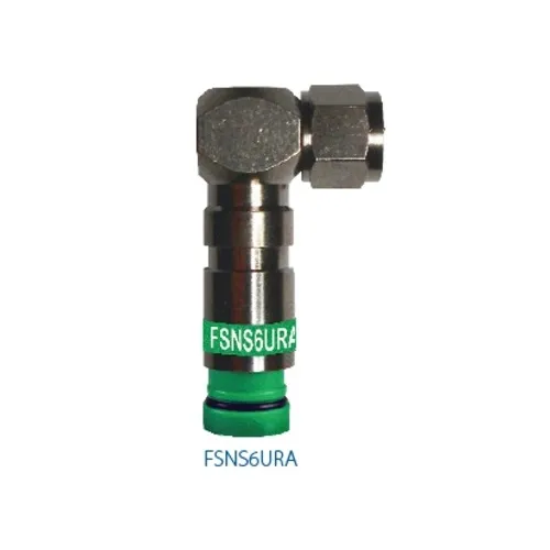 Belden FSNS6URA-25 ProSNS RG 6 Universal F-Male Coax Compression Connector, Right Angle, 25-Pack
