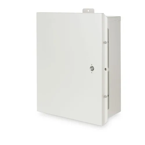 Hubbell FTUOS12SP Fiber Wallmount Cabinet, Hinged NEMA 4X, 12 FSP Panel Openings, Black