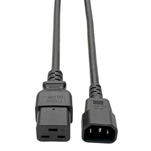 Eaton Tripp Lite P047-010 14AWG Power Cord, C19-C14, 15A, 250V, 10' (3.05m), Black