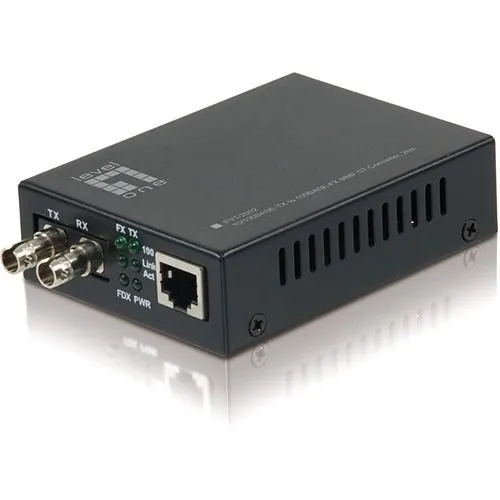 LevelOne FVT-2002 10/100BASE-TX to 100BASE-FX MMF ST Mini Media Converter, 2km