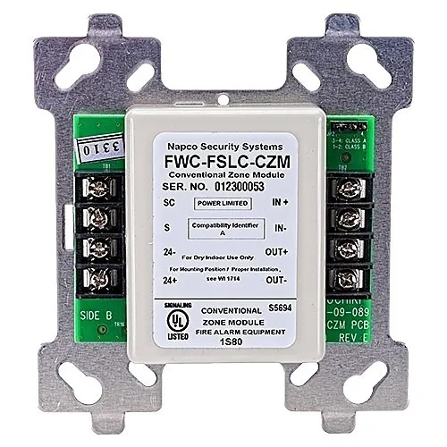 Napco FWC-FSLC-CZM Addressable Conventional Zone Module, up to 25-Smoke Detectors