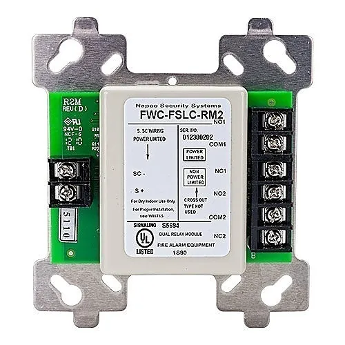 Napco FWC-FSLC-RM2-E Napco FWC-FSLC-RM2 Addressable Dual Relay Output Module