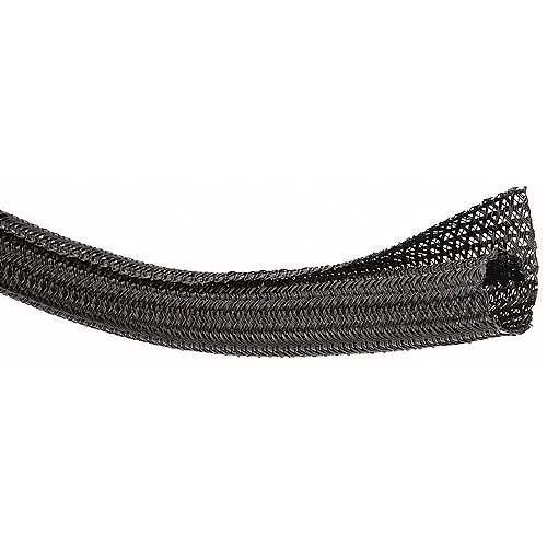 Techflex FWN0.75BK50 Flexo Wrap 3/4" Expandable Open Weave Sleeve with Durable Hook and Loop Closure, 50', Black