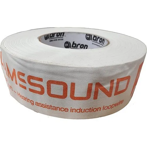 Williams AV FWT 001 Loop Roll of Flat Wire Warning Tape, White Cloth with Red Lettering