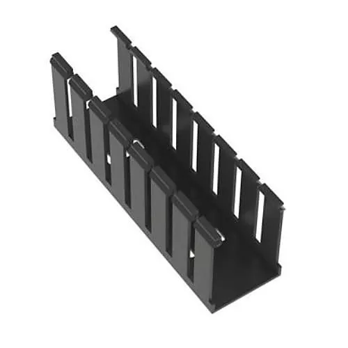 Panduit G2X3BL6 Panduct Wide Slot Wiring Duct,  Mounting Holes 3.12" x 2.25", 6' Long, Black
