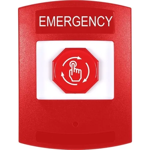 STI G3A009EM-EN G3 Series Multipurpose Push Button, No Camera, No Cover, Turn-to-Reset, EMERGENCY Label, English, Red