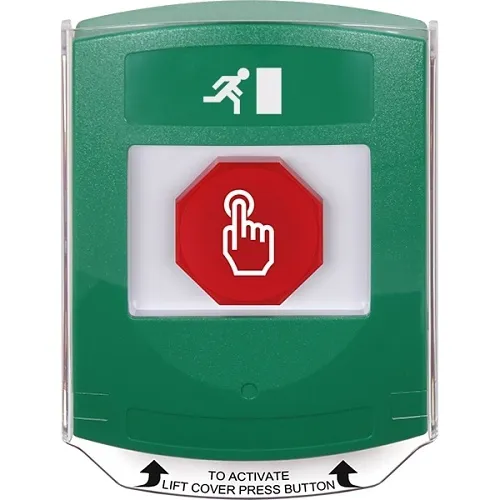 STI G3A125RM-EN G3 Indoor Multipurpose Push Button with Shield, No Camera, Momentary, Green