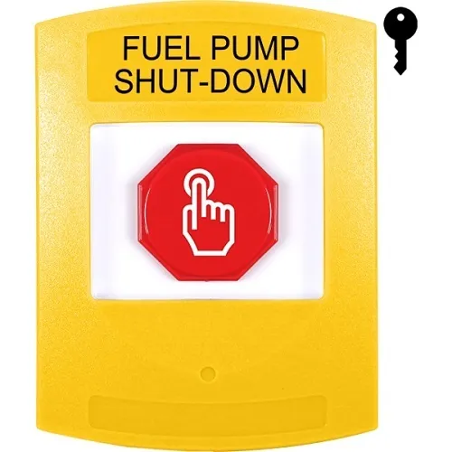 STI G3A202PS-EN G3 Series Multipurpose Push Button, No Camera, No Cover, Key-to-Reset, FUEL PUMP SHUTDOWN Label, English, Yellow
