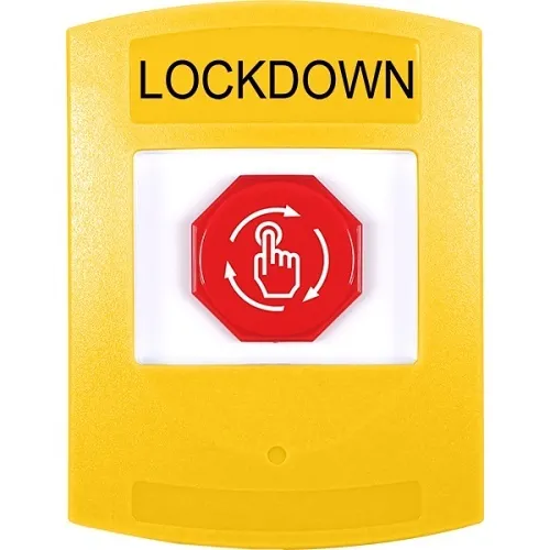 STI G3A209LD-EN G3 Series Multipurpose Push Button, No Camera, No Cover, Turn-to-Reset, LOCKDOWN Label, English, Yellow