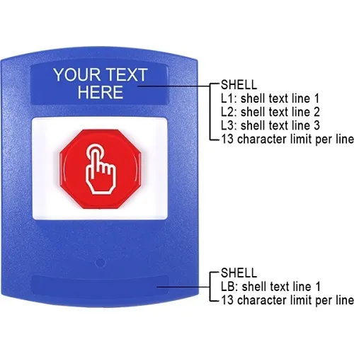 STI G3A405ZA-EN  G3 Multipurpose Push Button, Momentary, Custom Text, No Cover / Camera, Blue