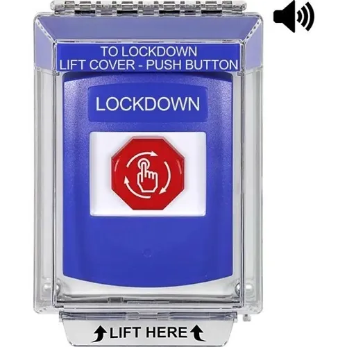 STI G3A449LD-EN G3 Multipurpose Push Button, Flush Mount with Sound, No Camera, Turn-to-Reset, LOCKDOWN Label, Blue