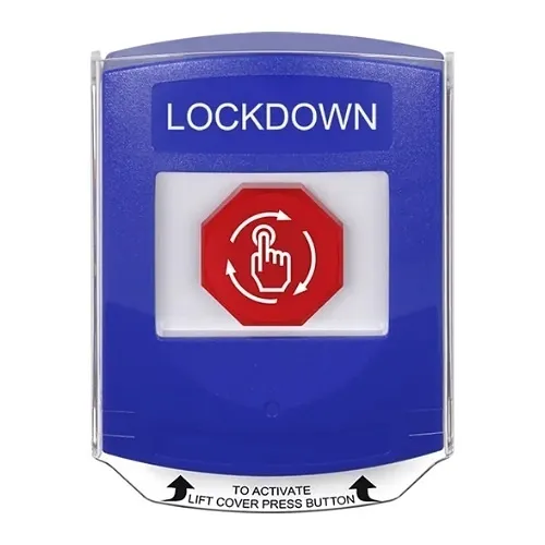 STI G3C429LD-EN G3 Multipurpose Push Button with Camera, Back Box Included, Shield Cover, Turn-to-Reset Button, Lockdown Label in English, Blue