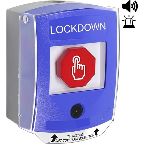 STI G3C4A5LD-EN G3 Momentary Global  Reset with Camera Shielded, LOCKDOWN, Blue