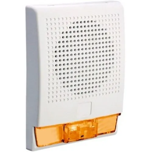 Edwards Signaling G4HFWN-S7VMA High Fidelity Speaker-Strobe, No Marking, Selectable Candela, 70V, Selectable Wattage, Amber Lens, White