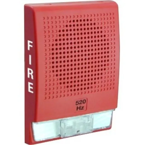 Edwards Signaling G4LFRF-HVM Genesis G4LF Series Low Frequency 520 Hz Horn Strobe, "FIRE" Marking, Red
