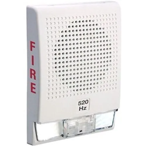 Edwards Signaling G4LFWF-HVM Genesis G4LF Series Low Frequency 520 Hz Horn Strobe, "FIRE" Marking, White
