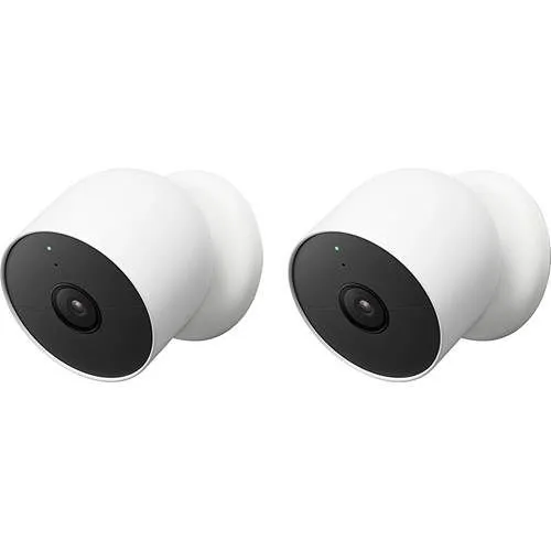Google Nest Cam Battery Pro, Indoor/Outdoor Battery Powered Network Camera, 2-Pack, White (GA01894-US)