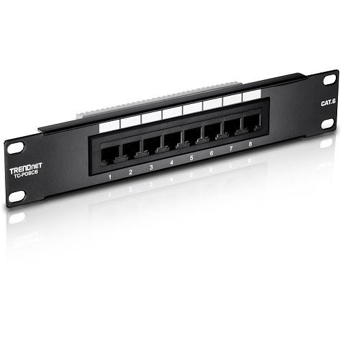 TRENDnet TC-P08C6 8-Port Patch Panel, CAT6, Unshielded, 10"W