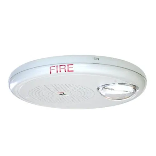 Kidde GCHFRF-S7VMCH High Fidelity Ceiling Speaker-Strobe, Red, "FIRE" Marking, Selectable Candela, 70V, Selectable Wattage