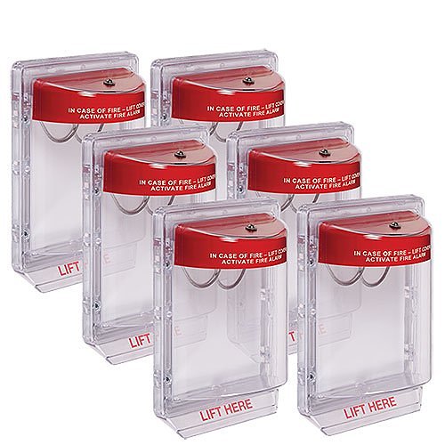 STI 3150CP6 Weather Stopper without Horn with Clear Spacer, Fire Label, Red, 6-Pack