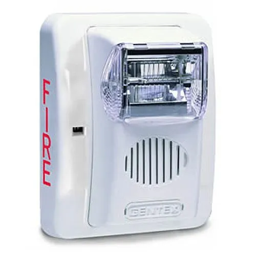 Gentex GEC24-15/75WW Low Profile Evacuation Horn/Strobe, 15/75CD, Wall Mount, White Faceplate