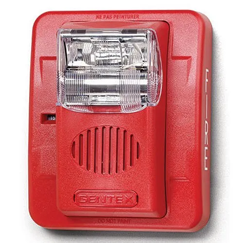 Gentex GEC3-24WR Commander Series Selectable Candela Evacuation Horn Strobe, 24VDC, Red