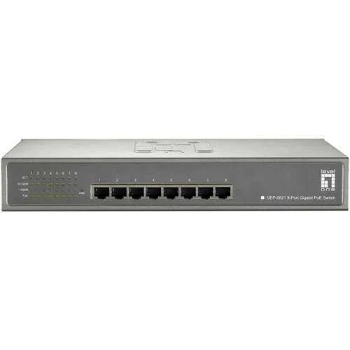 LevelOne GEP-0821 8-Port Gigabit PoE Plus Switch